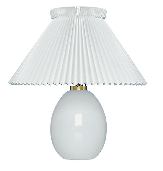 Le Klint 386 A Bordlampe af hvidt glas, brugt - Udgået af produktion