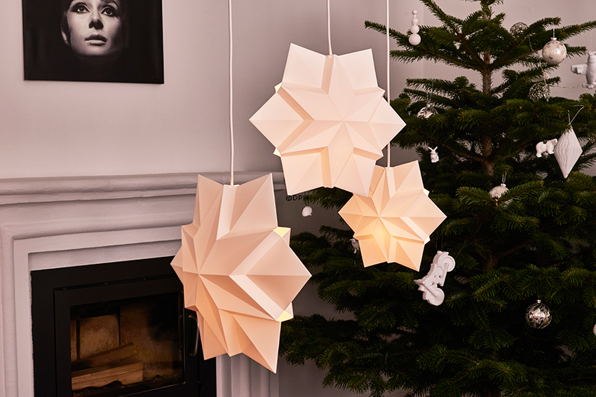 Le Klint Stjerne af hvid plast med hvid plastledning, small