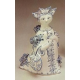 Wiinblad figur, Moster Ella, hånddekoreret, blå/hvid