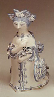 Wiinblad figur, Moster Ella, hånddekoreret, blå/hvid