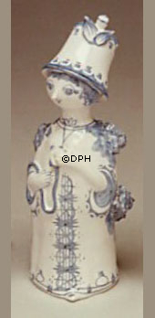 Wiinblad figur, Moster Ella, hånddekoreret, blå/hvid