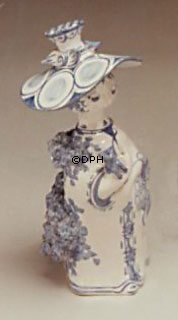 Wiinblad figur, Moster Ella, hånddekoreret, blå/hvid