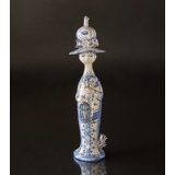 Wiinblad årstidsfigur, forår, håndmalet, blå/hvid, højde 30 cm