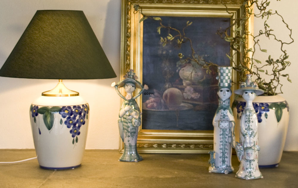 Wiinblad årstidsfigur, efterår, hånddekoreret, blå/hvid