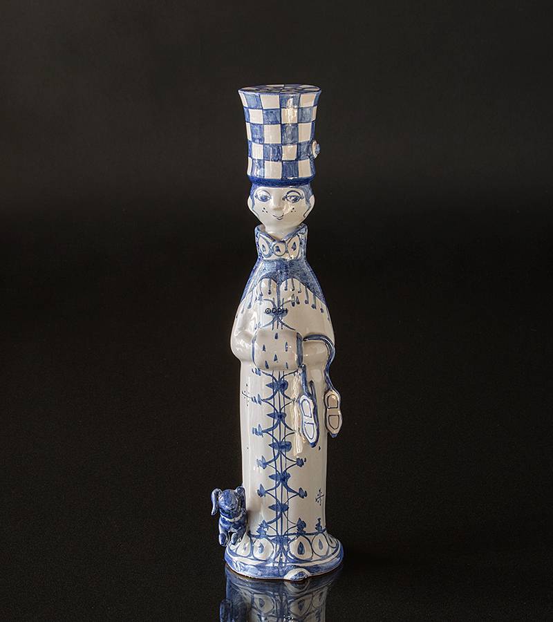 Wiinblad årstidsfigur, vinter, hånddekoreret, blå/hvid