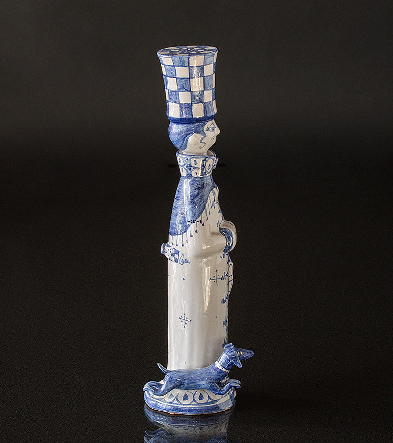 Wiinblad årstidsfigur, vinter, hånddekoreret, blå/hvid