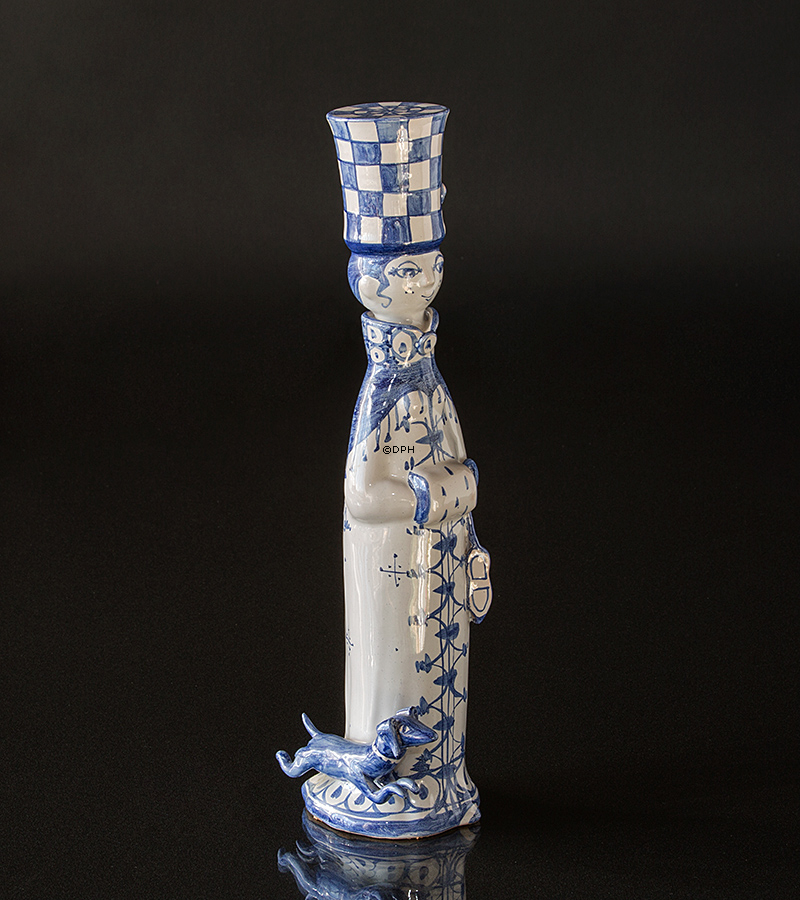 Wiinblad årstidsfigur, vinter, hånddekoreret, blå/hvid