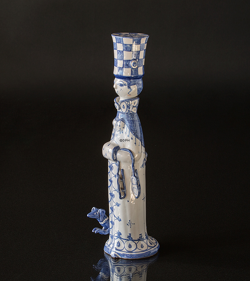 Wiinblad årstidsfigur, vinter, hånddekoreret, blå/hvid