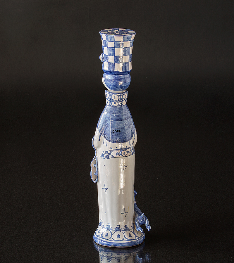 Wiinblad årstidsfigur, vinter, hånddekoreret, blå/hvid