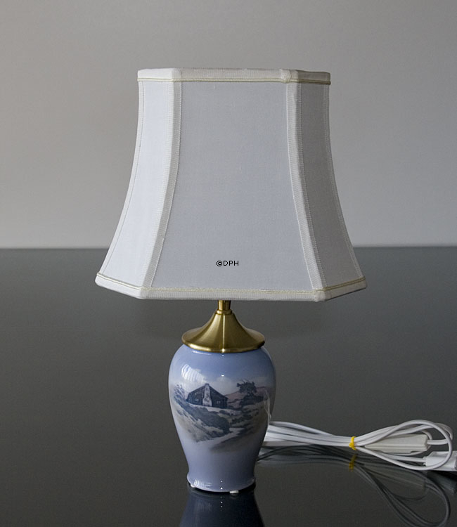 Smal sekskantet lampeskærm 20 cm i højden, hvid silke