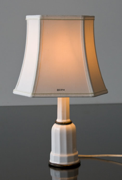 Smal sekskantet lampeskærm 20 cm i højden, hvid silke