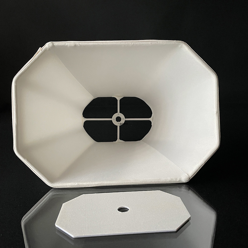 Kandelabermonteret lampeskærm 24 cm i højden, hvidt stof