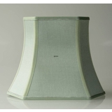 Smal sekskantet lampeskærm 24 cm i højden, lys grøn silke