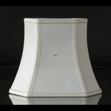 Narrow hexagonal lampshade height 24 cm, white silk