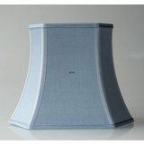 Narrow hexagonal lampshade height 27 cm, light blue silk fabric