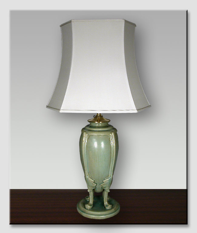 Smal sekskantet lampeskærm 35 cm i højden, hvid silke (Vedr. 2. sortering - se beskrivelse)