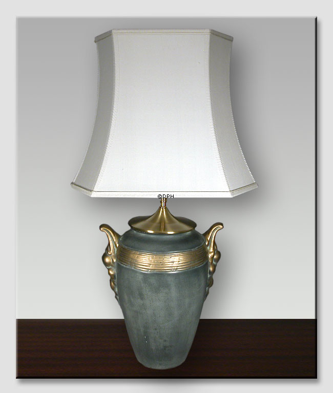 Smal sekskantet lampeskærm 35 cm i højden, hvid silke (Vedr. 2. sortering - se beskrivelse)