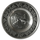 1982 Måstad Pewter Christmas plate, Foxes
