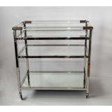 Rectangular table with glass surface