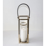 Tall lantern for Candles, golden with handle