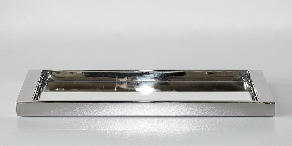 Lav firkantet serveringsbakke i poleret stål med spejl