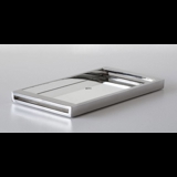Low Rectangular Tray in Polished Steel with mirror