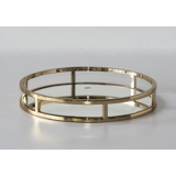 Spejlbakke rundt med gyldent finish