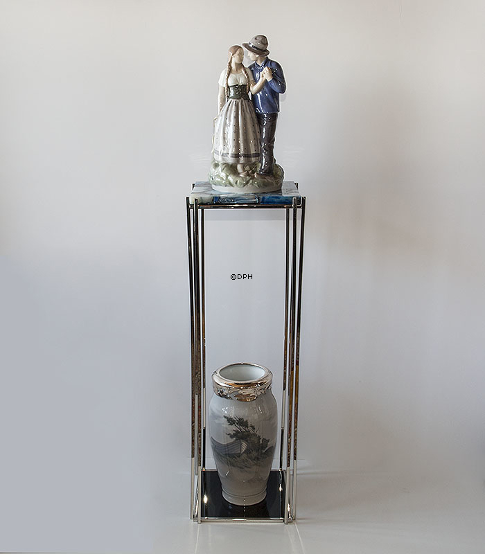 Firkantet Piedestal med plade af blå agat