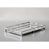 Rectangular Tray with mirror in Polished Steel