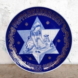 Norold Design 1976, cobalt blue Christmas plate 'The Gingerbread Baking'