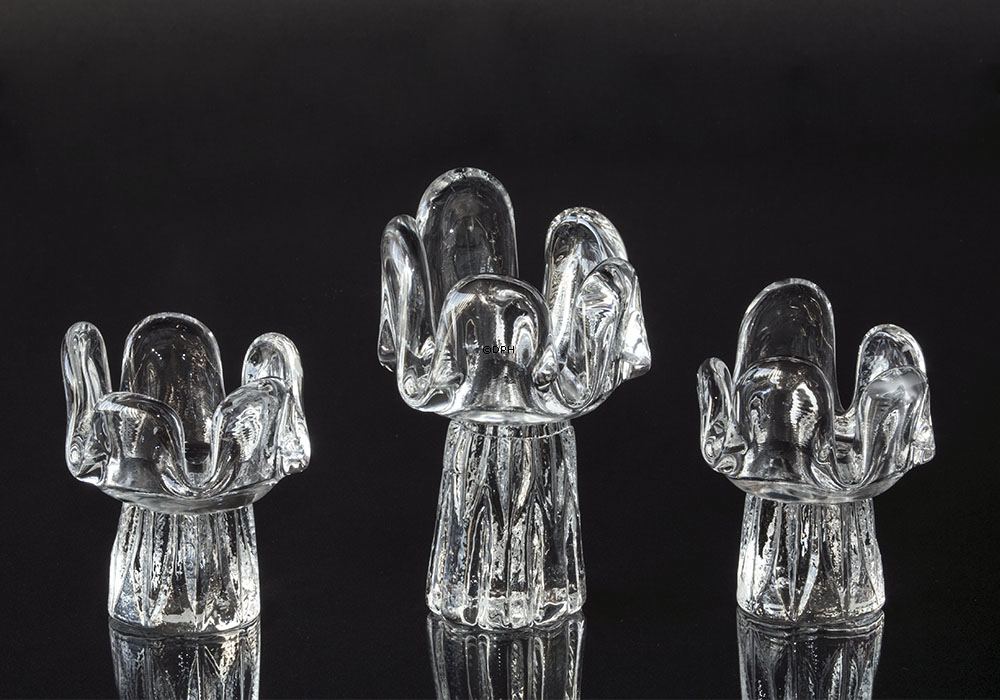 Orrefors Sæt af tre Lysestager