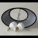 Oval lampeskærm 13 cm i højden, sort chintz stof