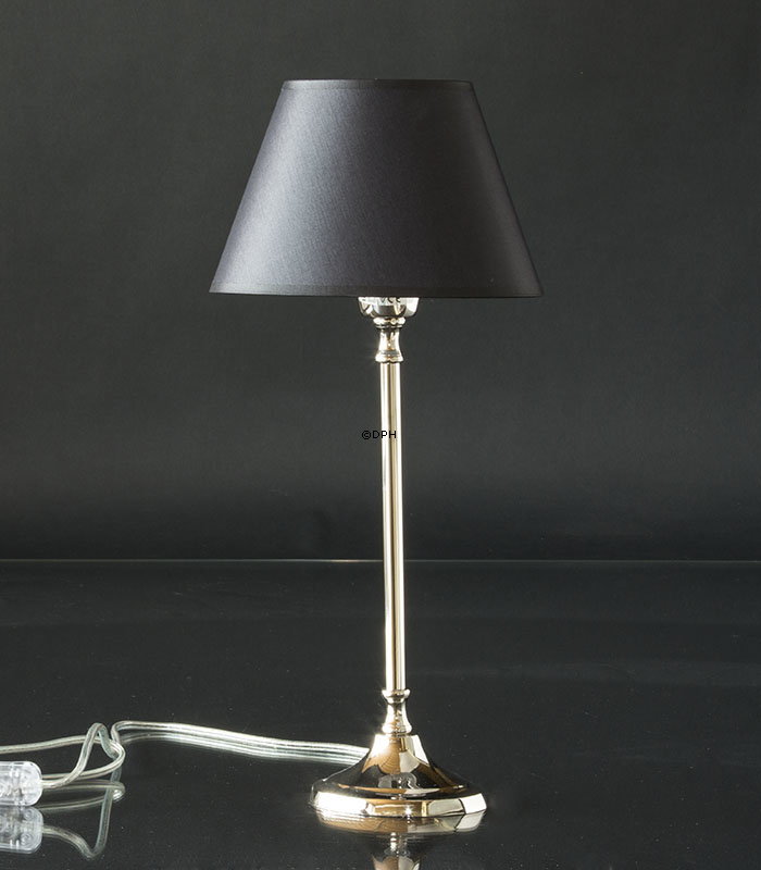 Oval lampeskærm 13 cm i højden, sort chintz stof