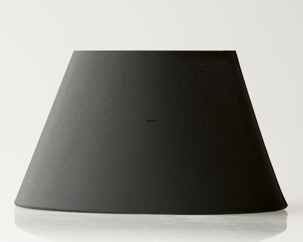 Oval lampeskærm 13 cm i højden, sort chintz stof