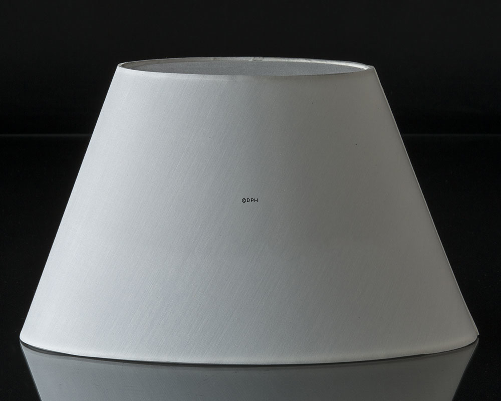 Oval lampeskærm 14 cm i højden, hvid chintz stof