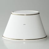 Oval lampeskærm 16 cm i højden, hvid chintz stof med guldkant