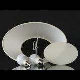 Oval lampeskærm 17 cm i højden, hvid chintz stof