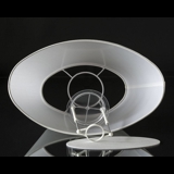 Oval lampeskærm 20 cm i højden, hvid chintz stof