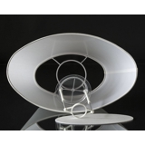 Oval lampeskærm 20 cm i højden, hvid chintz stof