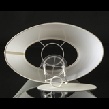 Oval lampeskærm 24 cm i højden, off white chintz stof