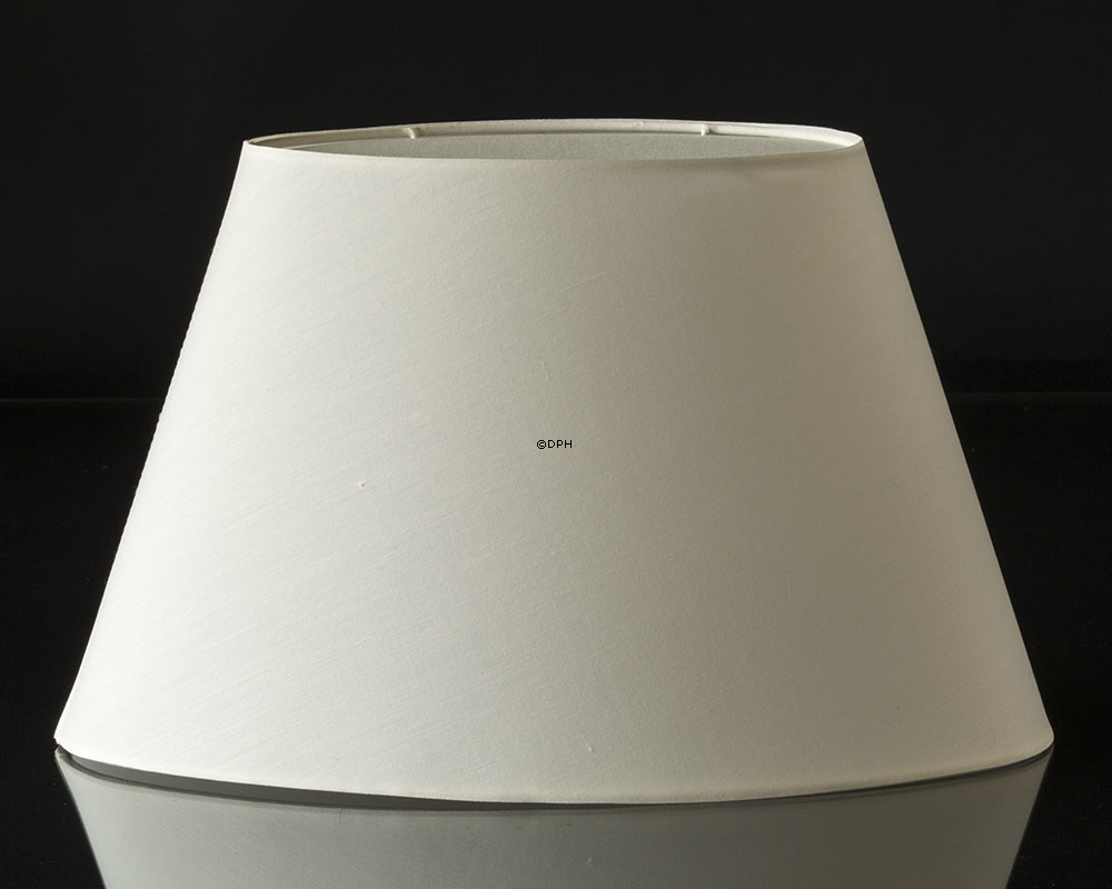 Oval lampeskærm 24 cm i højden, off white chintz stof