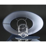 Oval lampshade height 24 cm, dark blue silk fabric
