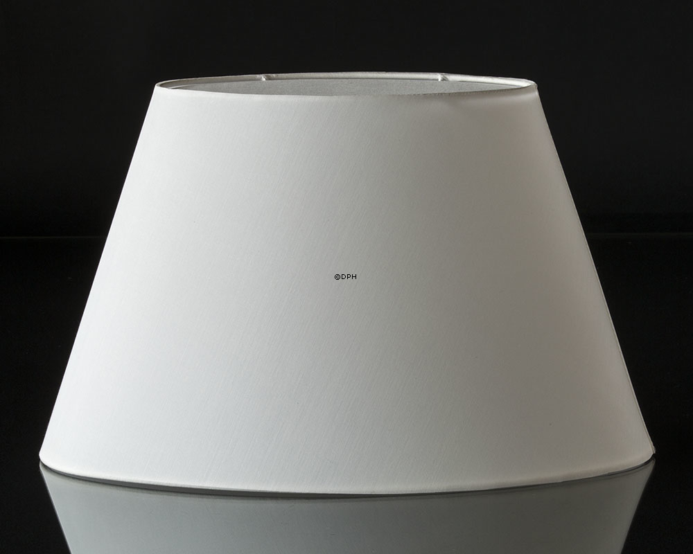 Oval lampeskærm 26 cm i højden, hvid chintz stof