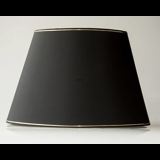 Oval lampeskærm 32 cm i højden, sort chintz stof med guldkant (2. sortering - se beskrivelse)