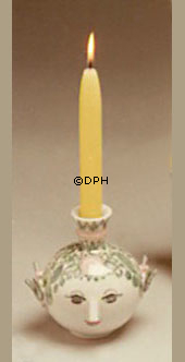 Wiinblad lysestage, Kuglehoved, hånddekoreret, blå/hvid eller multi colour