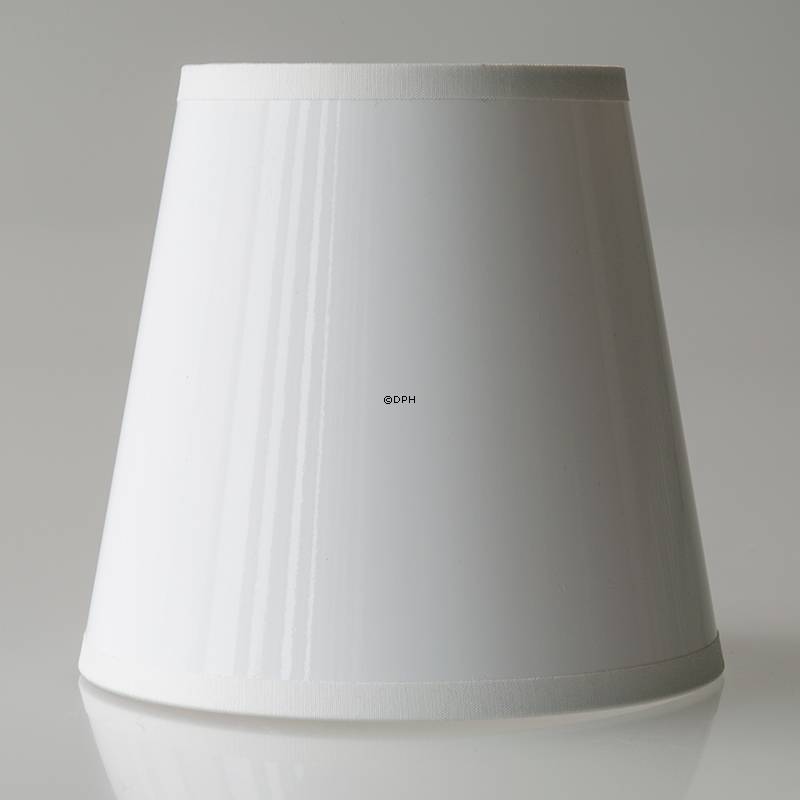 Rund lampet skærm, hvid lak, 11 cm i højden