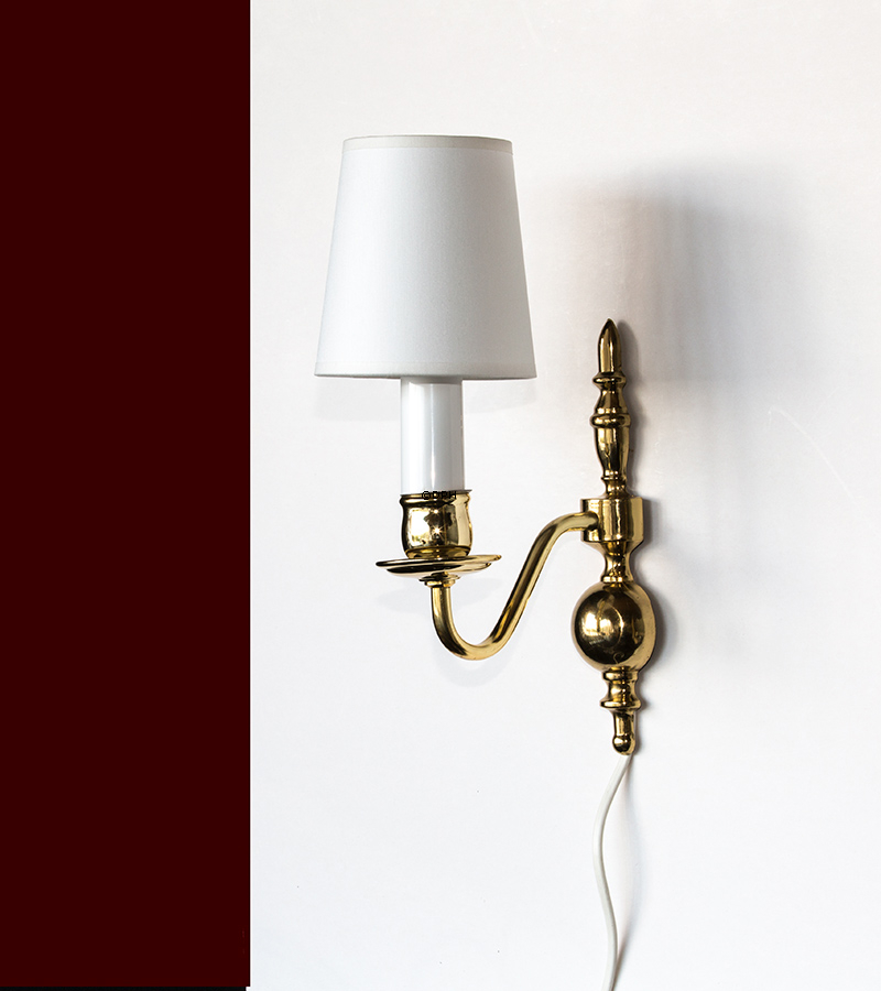 Rund cylinderformet lampeskærm 11 cm i højden, off white chintz stof