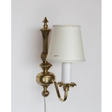 Rund cylinderformet lampeskærm 11 cm i højden, off white chintz stof
