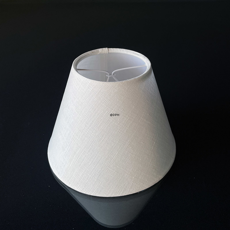Rund lampeskærm 13 cm i højden, off white hør stof