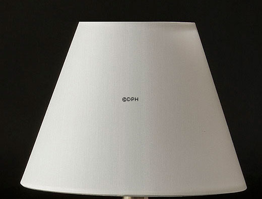 Rund lampeskærm 13 cm i højden, hvid chintz stof (passer til Holmegaard Apoteker reollampe nr. 4363272)